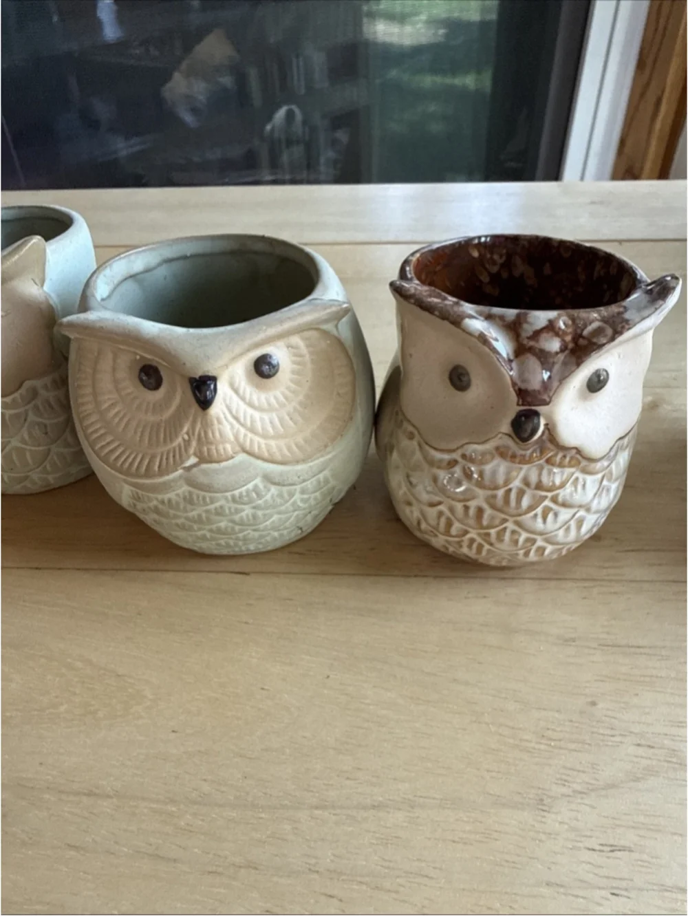Small Ceramic Owl Succulent Planter Pots Set of 6